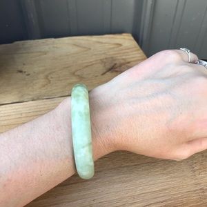 Green jade bangle bracelet